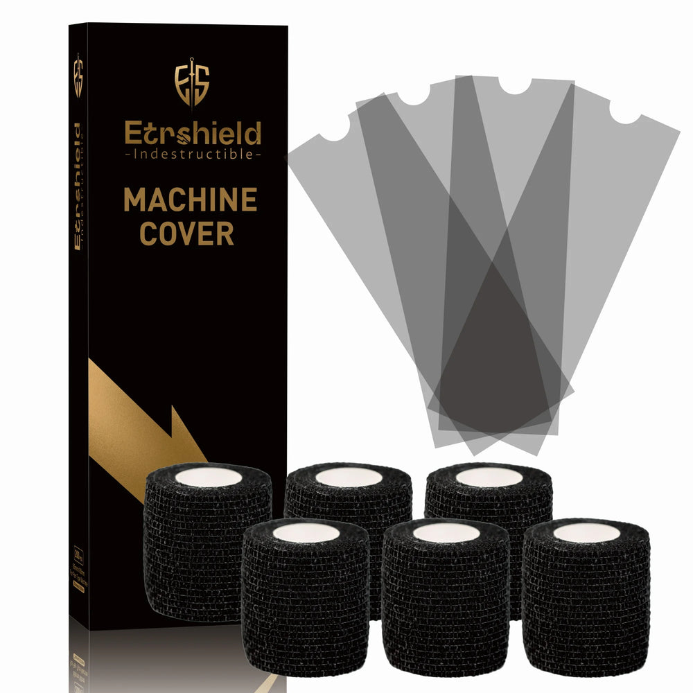 Kit de 200pcs de protection de dermographe + 6 Grips noir