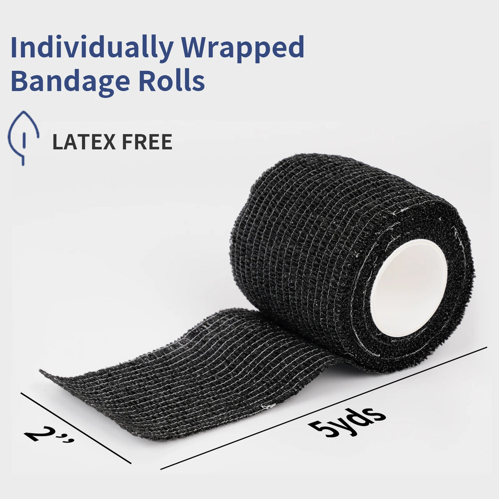 Bandage de Protection Grip Cohésif Auto-Adhérent Jetable Noir