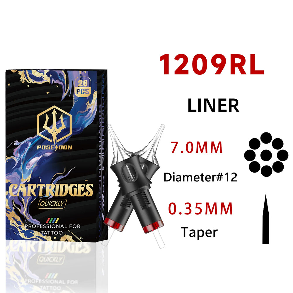 Tattoo Needles POSEIDON V5 20PCS Tattoo Needles Disposable Safty RL Tattoo Cartridge Needle Hot Permanent Makeup Tattoo Needles
