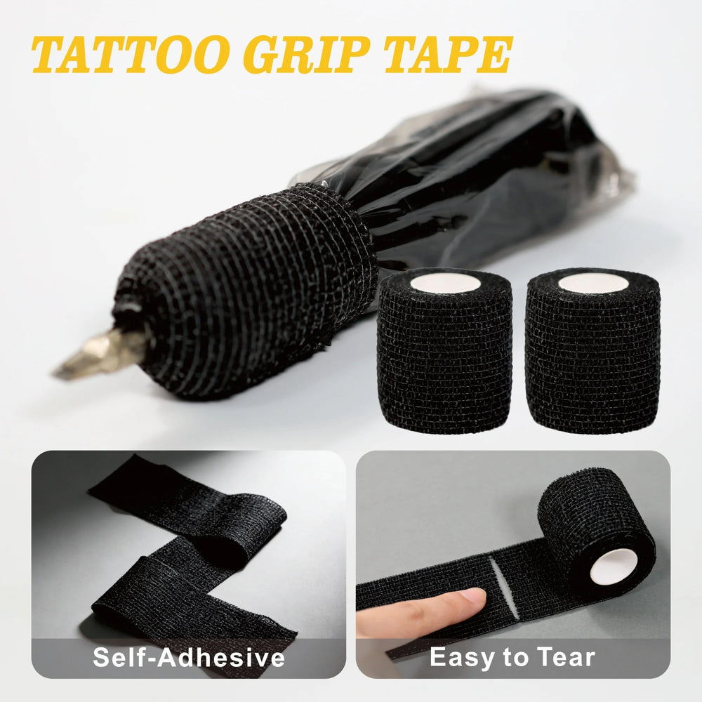 Kit de 200pcs de protection de dermographe + 6 Grips noir