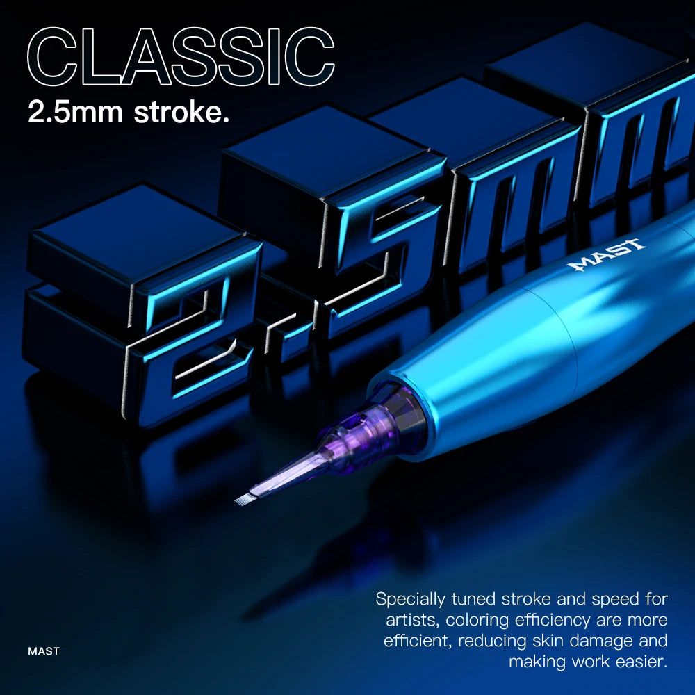 Mast P20 PMU Tattoo Machine Pen 2.5mm Stroke Wireless Battery 122g Lightweight Design Micropigmentation Permanent Makeup Machine