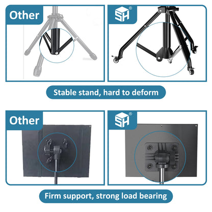 145cm Projector Tripod Stand Laptop Tripod Adjustable Height 23 to 63" Standing Desk Outdoor Computer Desk Stand for Studio