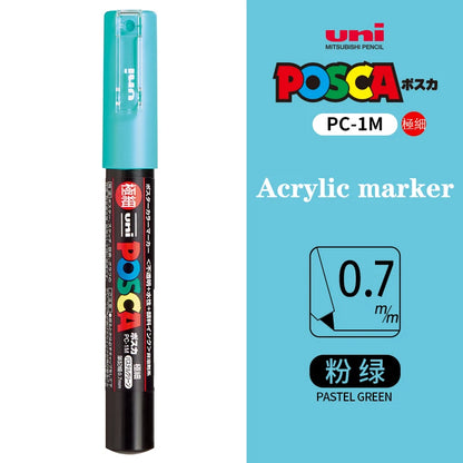 Japan Uni Posca Paint Marker Pen PC-1M POP Poster Graffiti Manga Advertising 0.7mm Art Supplies Stationery Multicolor Optional