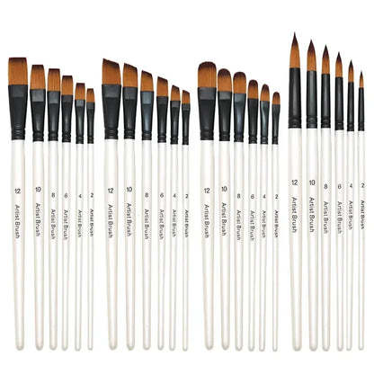 Ensemble de 6 pinceaux ronds en nylon