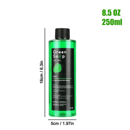 30/250/500ML Ultra Concentrated Tattoo Green Soap - Tattoo Cleaning Soap Kit with Foaming Bottle 150ml for Tattoo Clean Skin
