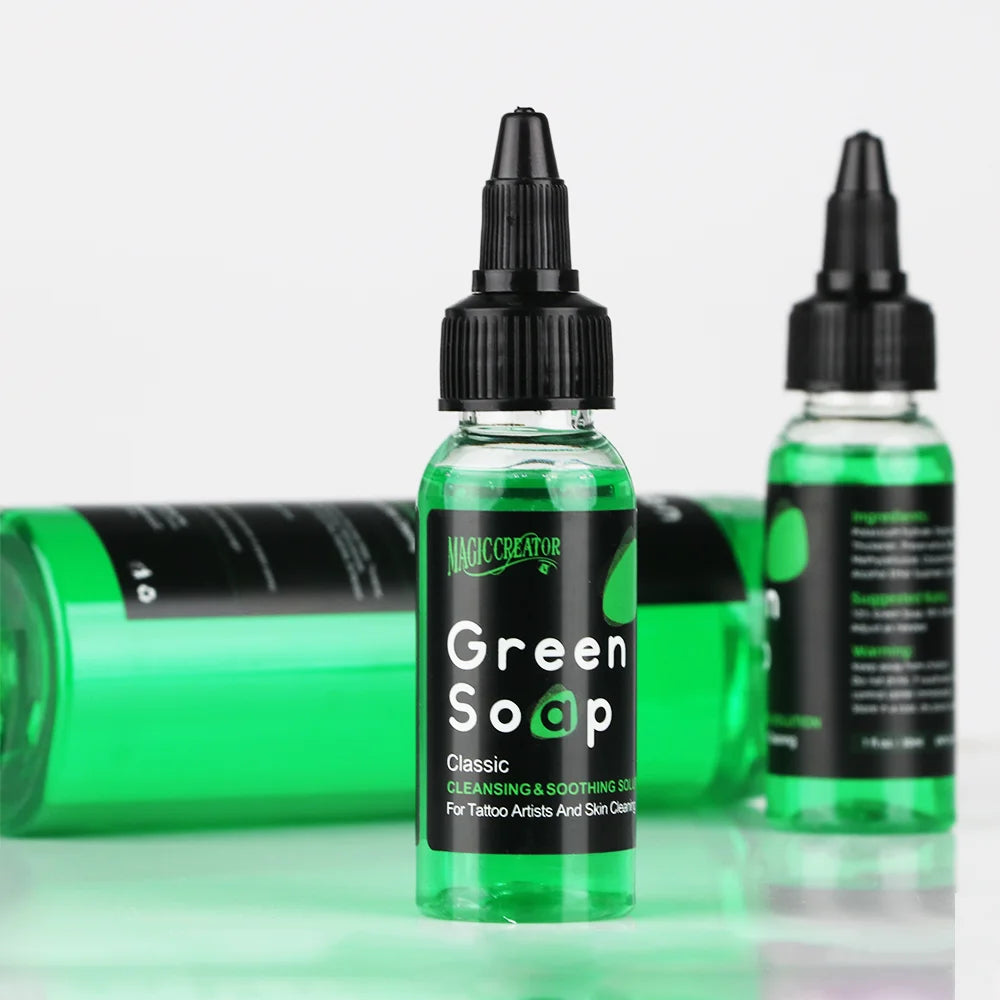 30/250/500ML Ultra Concentrated Tattoo Green Soap - Tattoo Cleaning Soap Kit with Foaming Bottle 150ml for Tattoo Clean Skin