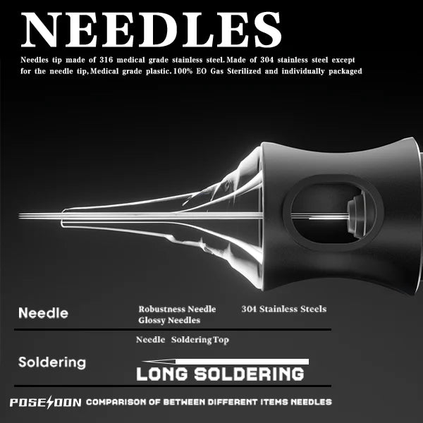 Tattoo Needles POSEIDON V5 20PCS Tattoo Needles Disposable Safty RL Tattoo Cartridge Needle Hot  Permanent Makeup Tattoo Needles