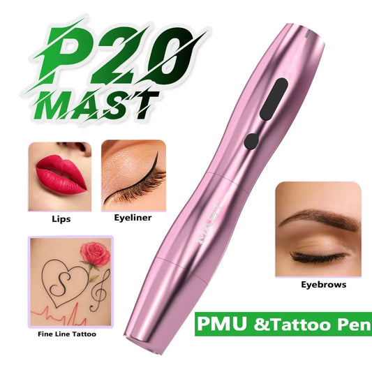 Mast P20 PMU Tattoo Machine Pen 2.5mm Stroke Wireless Battery 122g Lightweight Design Micropigmentation Permanent Makeup Machine