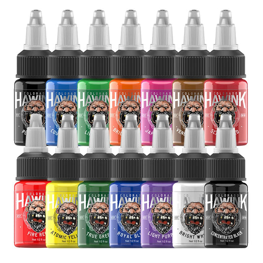 Kit d'encre de tatouage professionnelle stérile | Colorado Hawink 15 ML