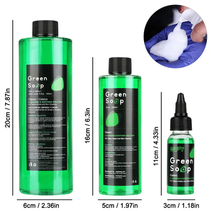 30/250/500ML Ultra Concentrated Tattoo Green Soap - Tattoo Cleaning Soap Kit with Foaming Bottle 150ml for Tattoo Clean Skin