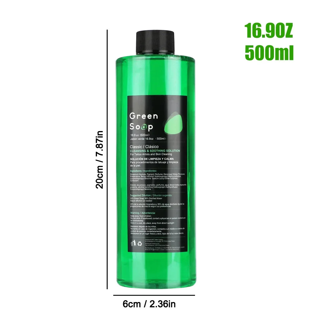 30/250/500ML Ultra Concentrated Tattoo Green Soap - Tattoo Cleaning Soap Kit with Foaming Bottle 150ml for Tattoo Clean Skin