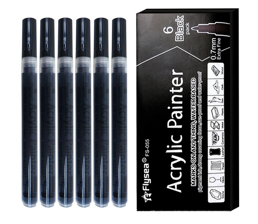 Lot de stylo de peinture acrylique noire