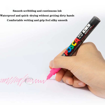 Japan Uni Posca Paint Marker Pen PC-1M POP Poster Graffiti Manga Advertising 0.7mm Art Supplies Stationery Multicolor Optional