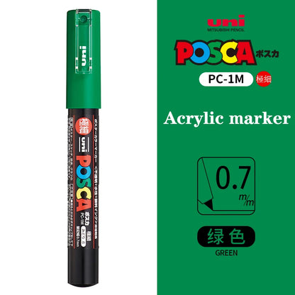 Japan Uni Posca Paint Marker Pen PC-1M POP Poster Graffiti Manga Advertising 0.7mm Art Supplies Stationery Multicolor Optional