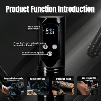 KVM Wireless Tattoo Machine Stroke 4mm Tattoo Pen 4 Gears 2000mah 3-12v Plum Blossom Pan Structure for Tattoo Supplies