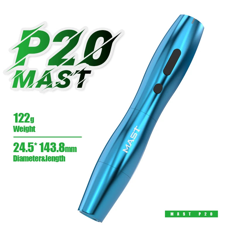Mast P20 PMU Tattoo Machine Pen 2.5mm Stroke Wireless Battery 122g Lightweight Design Micropigmentation Permanent Makeup Machine