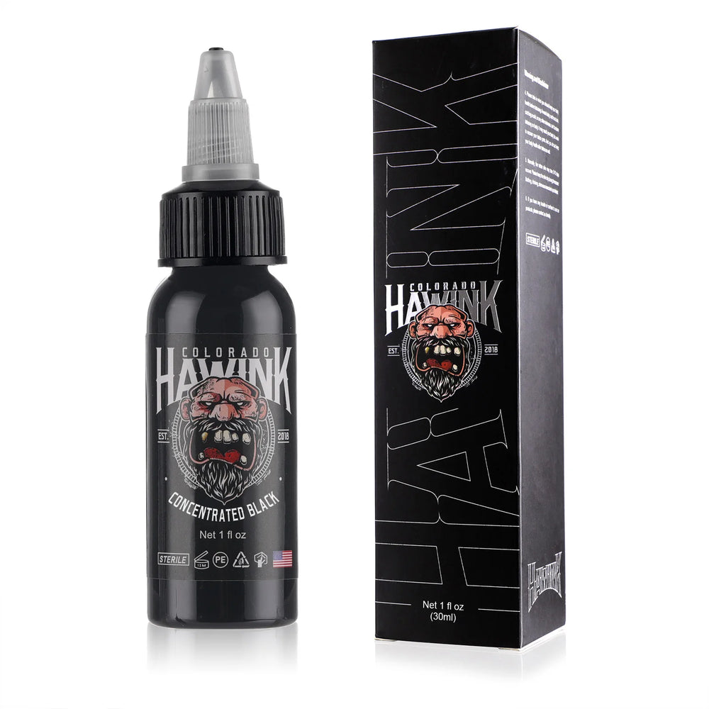 Encre de Tatouage Hawink Colorado Concentrated Black | Noir Ultra-Concentré Professionnel 15ml à 240ml