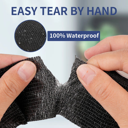Bandage de Protection Grip Cohésif Auto-Adhérent Jetable Noir