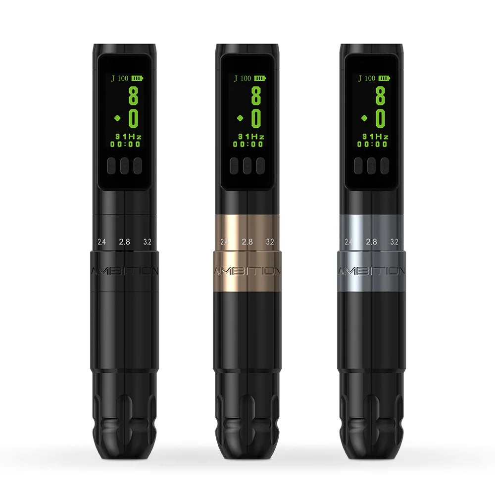Ambition Sally Wireless Permanent Makeup Machine Tattoo Pen Rotary 2.0-3.5mm adjustable stroke Coreless Motor Tattoo Supplies
