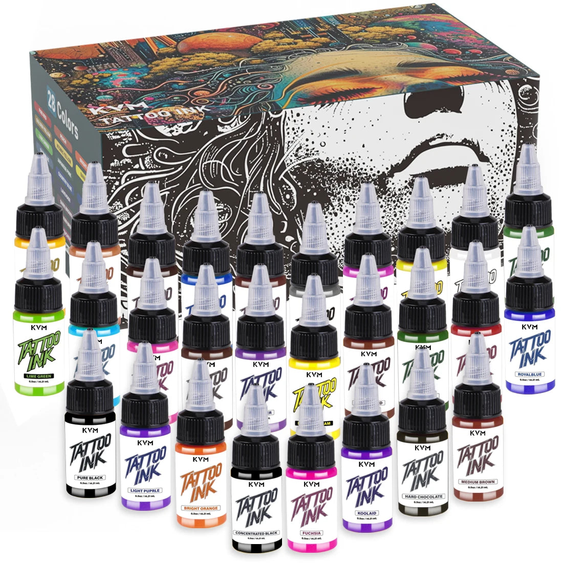 Box d'encre de tatouage professionnelle stérile | KVM 15 ML