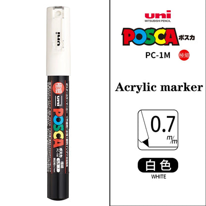 Japan Uni Posca Paint Marker Pen PC-1M POP Poster Graffiti Manga Advertising 0.7mm Art Supplies Stationery Multicolor Optional