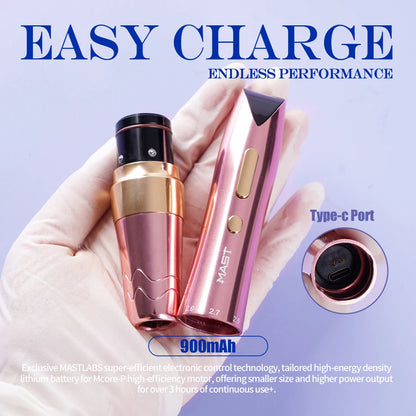 Mast P60 Permanent Makeup Machine Full Kit Wireless Battery Pen 2.2mm - 3.2mm 5 Strokes Portable Lightweight with 20 Pro Needles
