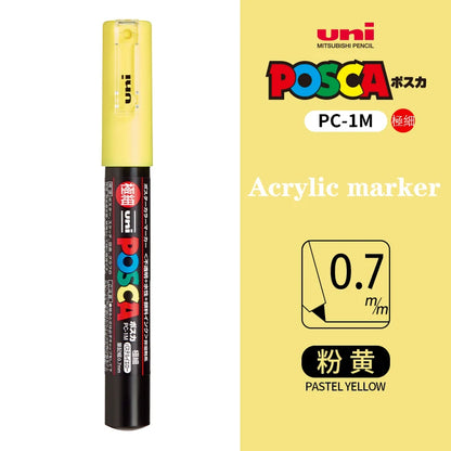 Japan Uni Posca Paint Marker Pen PC-1M POP Poster Graffiti Manga Advertising 0.7mm Art Supplies Stationery Multicolor Optional