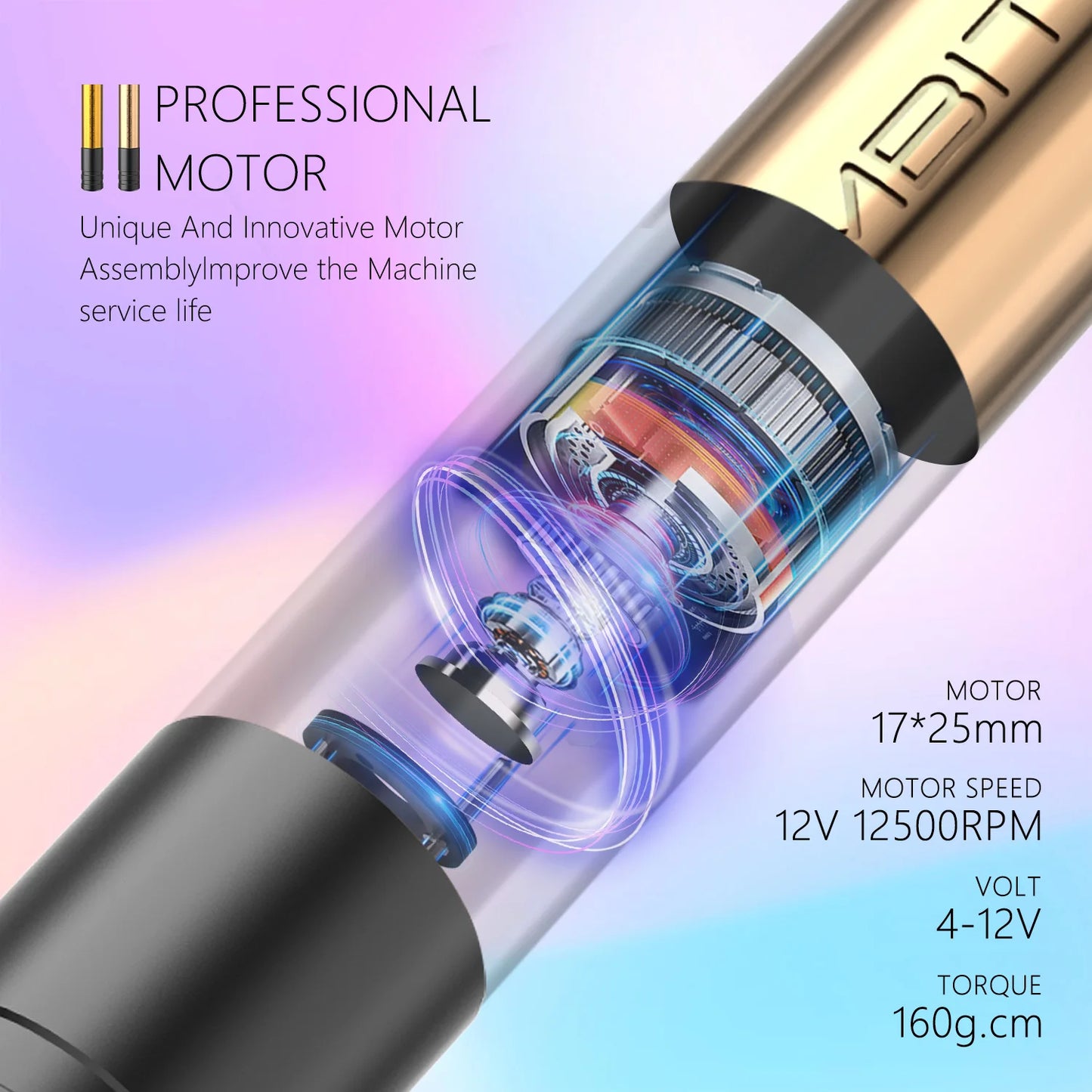 Ambition Rotary Tattoo Machine Pen 3.5mm Permanent Makeup RCA Eyeliner Scalp Eyebrows Lips Tools Semi-Permanent Cartridge Needle