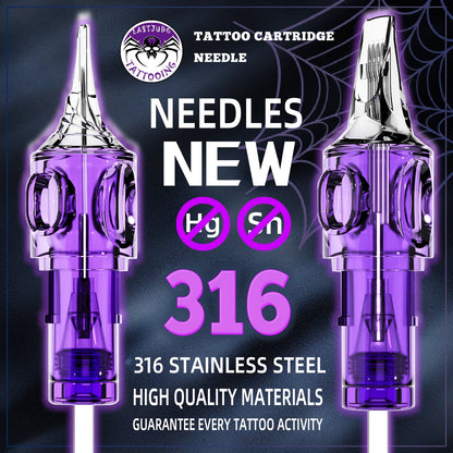 Tattoo Cartridge Needles 20Pcs LASTJUDG Tattoo Needles For Makeup Permanent Tattoo Machine Kit Disposable Safety Tattoo Needles