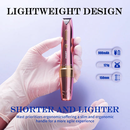 Mast P60 Permanent Makeup Machine Full Kit Wireless Battery Pen 2.2mm - 3.2mm 5 Strokes Portable Lightweight with 20 Pro Needles