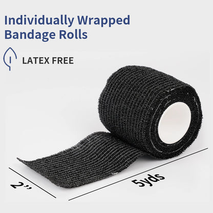Bandage de Protection Grip Cohésif Auto-Adhérent Jetable Noir