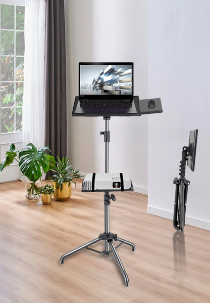 145cm Projector Tripod Stand Laptop Tripod Adjustable Height 23 to 63" Standing Desk Outdoor Computer Desk Stand for Studio