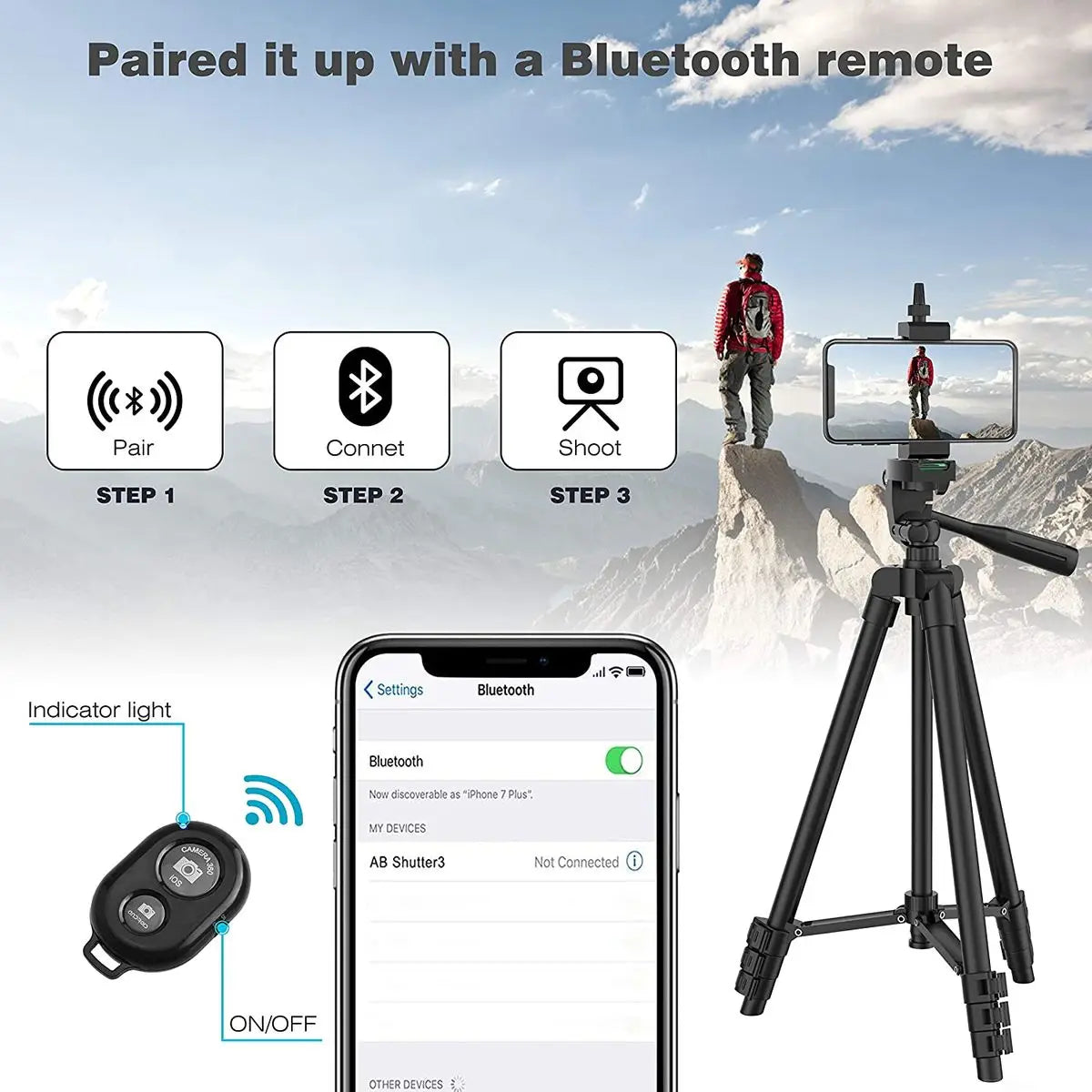 Trépied Bluetooth  | 35 à 103 cm