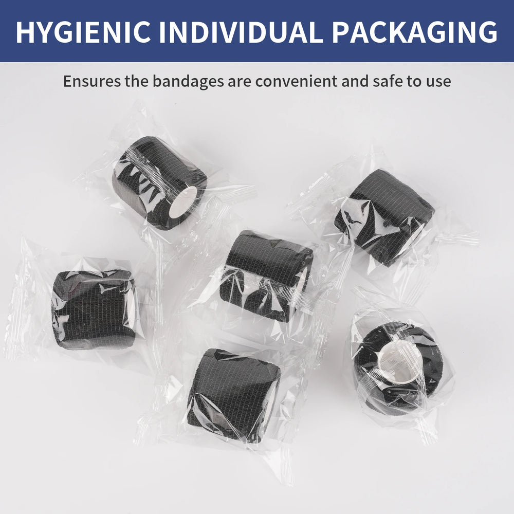 Bandage de Protection Grip Cohésif Auto-Adhérent Jetable Noir