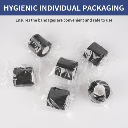 Bandage de Protection Grip Cohésif Auto-Adhérent Jetable Noir