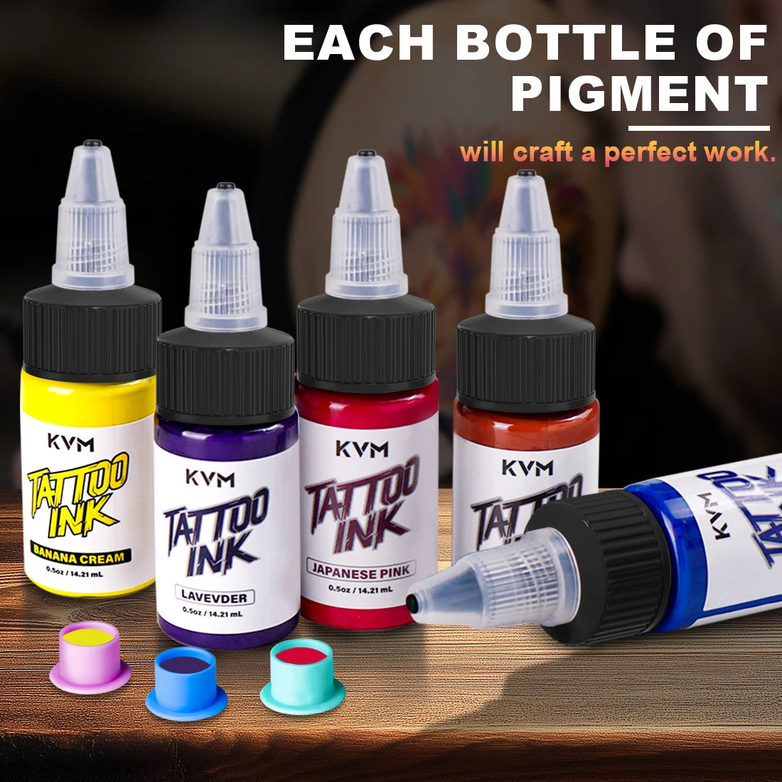 Box d'encre de tatouage professionnelle stérile | KVM 15 ML