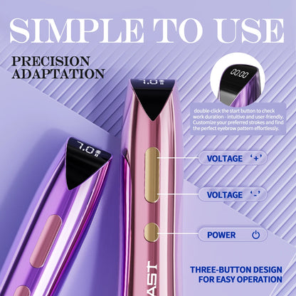 Mast P60 Permanent Makeup Machine Full Kit Wireless Battery Pen 2.2mm - 3.2mm 5 Strokes Portable Lightweight with 20 Pro Needles