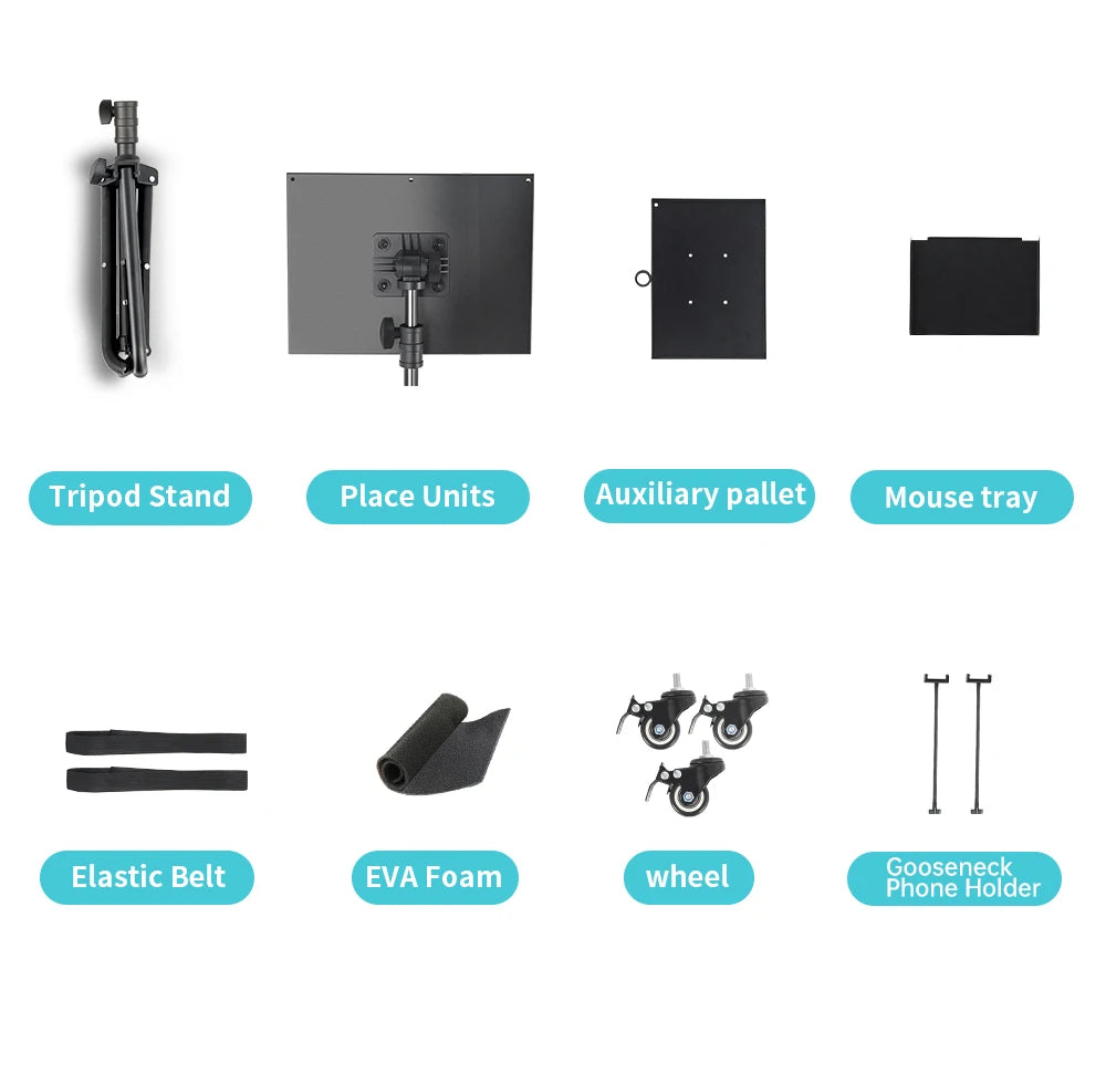 145cm Projector Tripod Stand Laptop Tripod Adjustable Height 23 to 63" Standing Desk Outdoor Computer Desk Stand for Studio