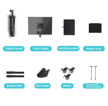 145cm Projector Tripod Stand Laptop Tripod Adjustable Height 23 to 63" Standing Desk Outdoor Computer Desk Stand for Studio