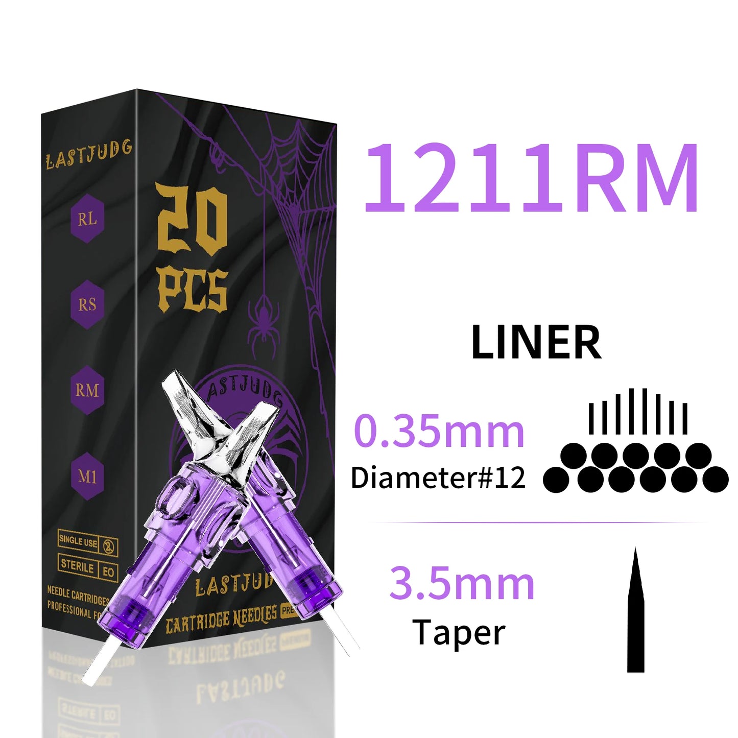 Tattoo Cartridge Needles 20Pcs LASTJUDG Tattoo Needles For Makeup Permanent Tattoo Machine Kit Disposable Safety Tattoo Needles