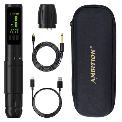 Ambition Sally Coreless Motor Adjustable Stroke Wireless Machine Tattoo Pen 2.0mm-3.5mm Rotary Permanent Makeup Tattoo Supplies