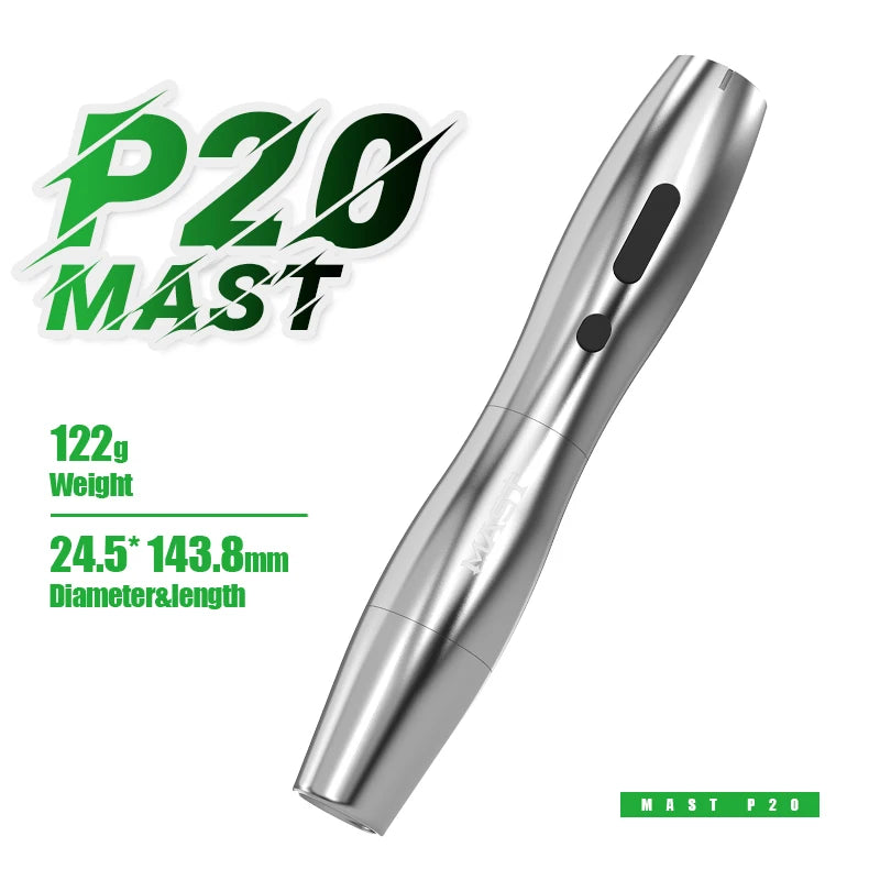 Mast P20 PMU Tattoo Machine Pen 2.5mm Stroke Wireless Battery 122g Lightweight Design Micropigmentation Permanent Makeup Machine
