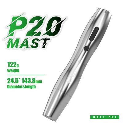 Mast P20 PMU Tattoo Machine Pen 2.5mm Stroke Wireless Battery 122g Lightweight Design Micropigmentation Permanent Makeup Machine
