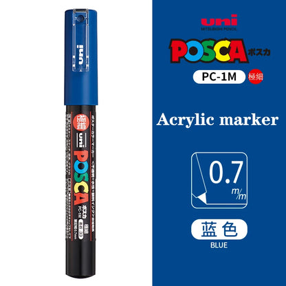 Japan Uni Posca Paint Marker Pen PC-1M POP Poster Graffiti Manga Advertising 0.7mm Art Supplies Stationery Multicolor Optional