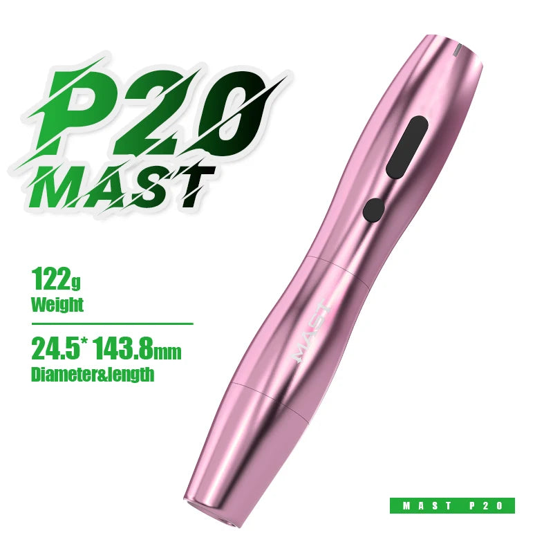 Mast P20 PMU Tattoo Machine Pen 2.5mm Stroke Wireless Battery 122g Lightweight Design Micropigmentation Permanent Makeup Machine
