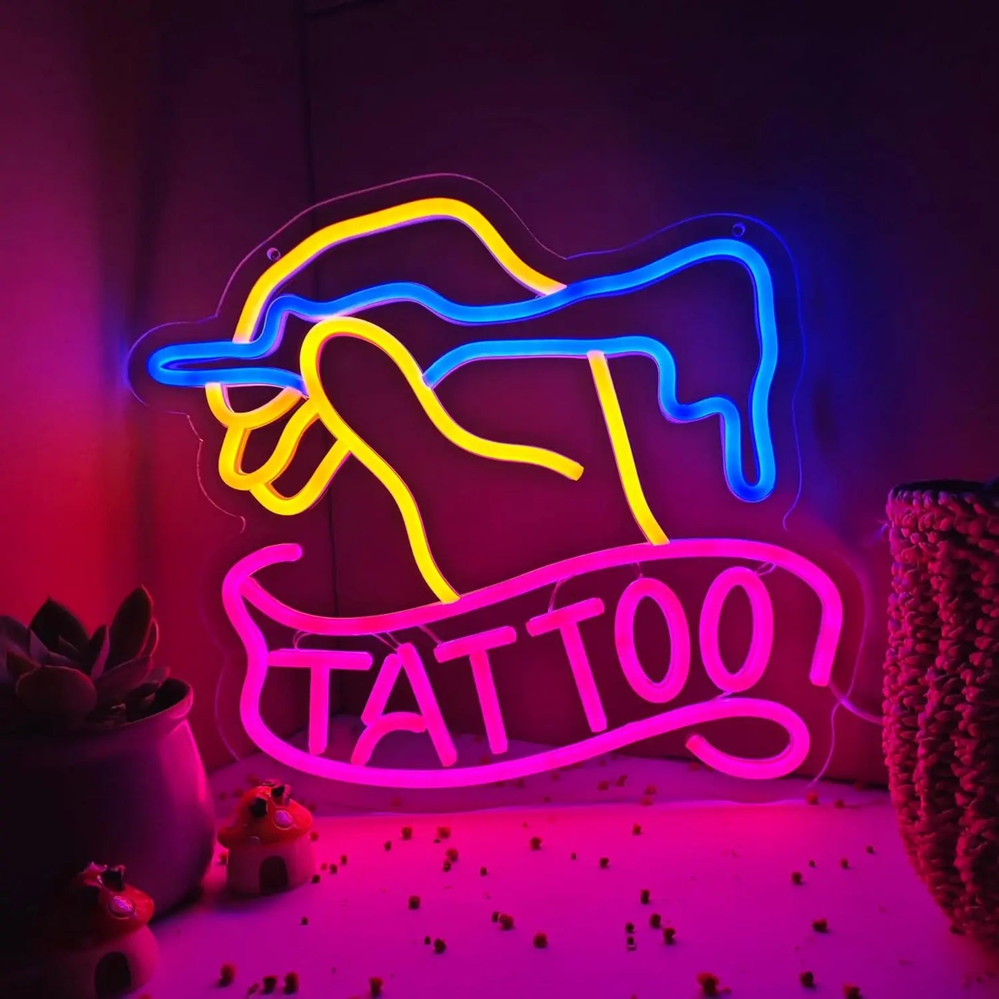 Enseigne lumineuse néon TATTOO décoration murale à LED