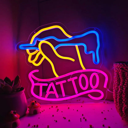 Enseigne lumineuse néon TATTOO décoration murale à LED