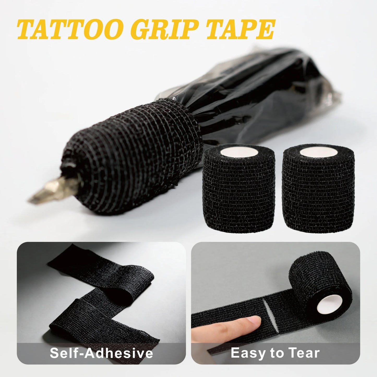 Kit de 200pcs de protection de dermographe + 6 Grips noir